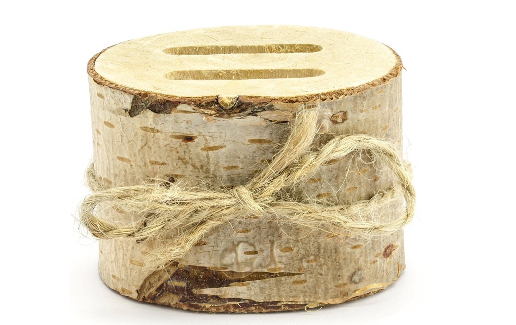 Partydeco Accessoires de mariage Coussin d'anneau en bois 4 x 6 cm, 1 pièce, brun