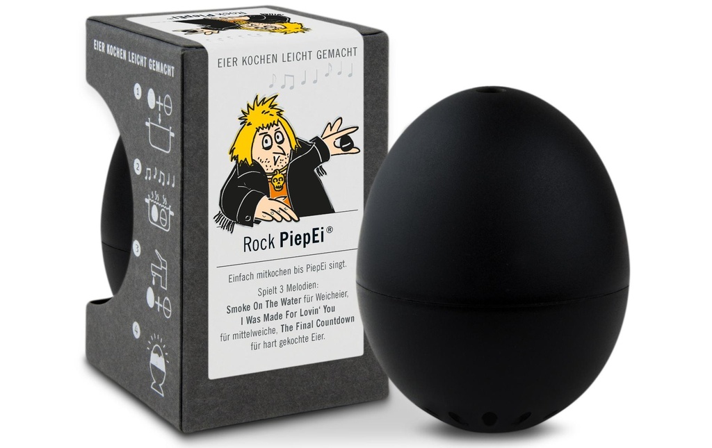 PiepEi Minuteur de cuisine Chant de l'Oeuf Rock, Noir