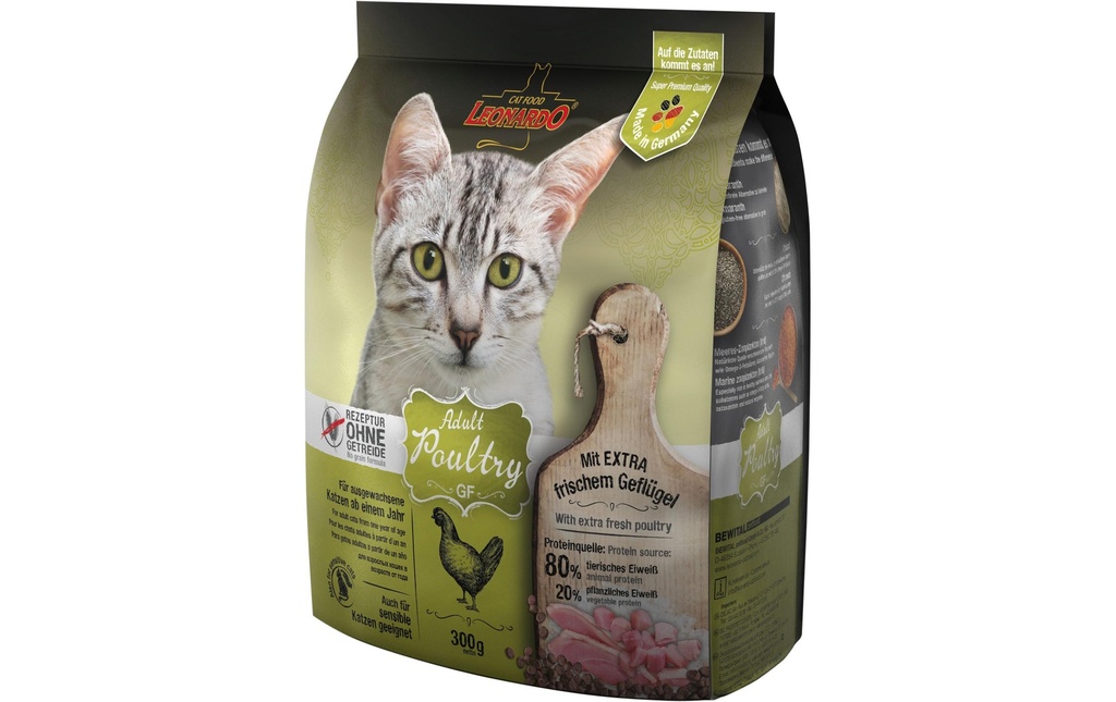 Leonardo Cat Food Alimentation sèche Volaille adulte, 300 g