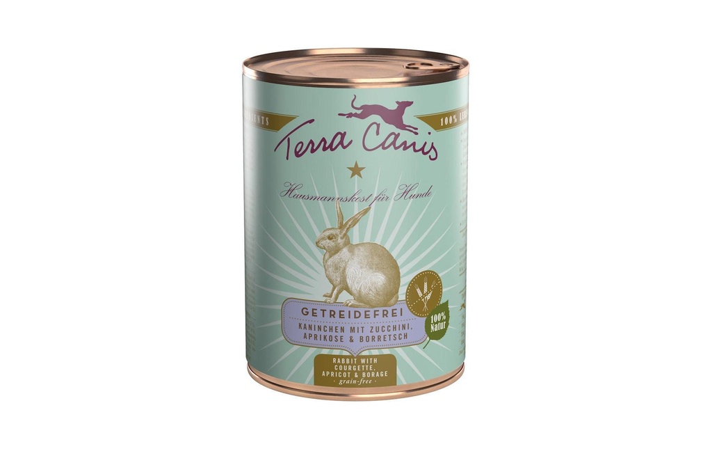 Terra Canis Alimentation humide Menu sans céréales avec lapin, 400 g