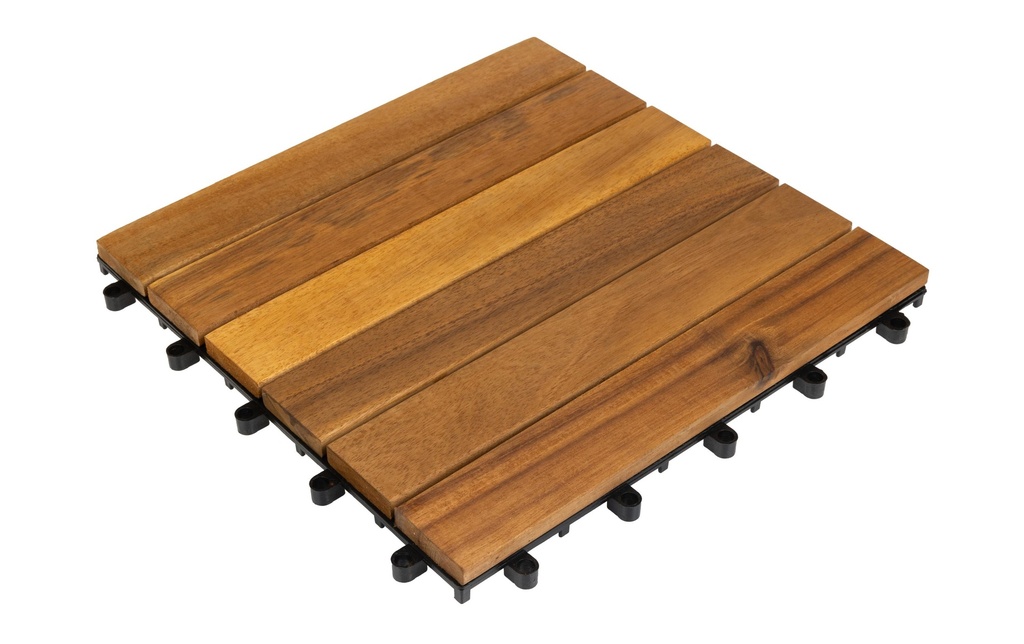 COCON Dalles de balcon et de terrasse Acacia, 30 x 30 cm, 6 pièces