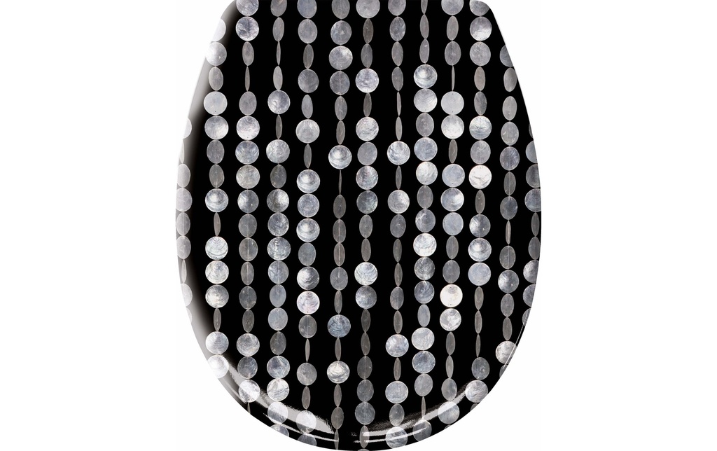 Kleine Wolke Siège de toilette Perla Système d'abaissement automatique, Noir/Blanc