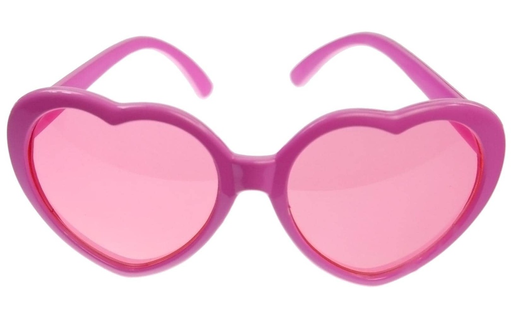 Partydeco Lunettes de fête Cœur 14 x 6 x 13 cm, Rose