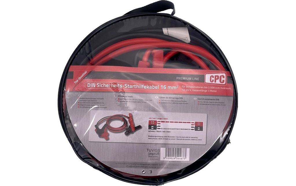 CPC Câbles de démarrage 220 A, 16 mm², 3 m