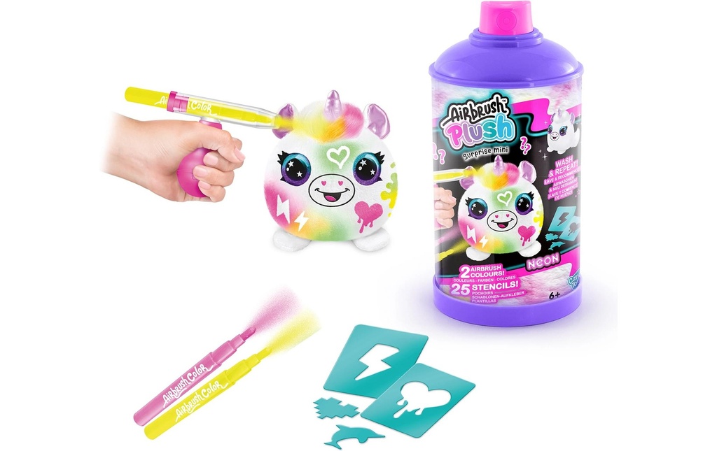 Canal Toys Peluche Airbrush Plush – Neon Mini Mystery Kit assorti