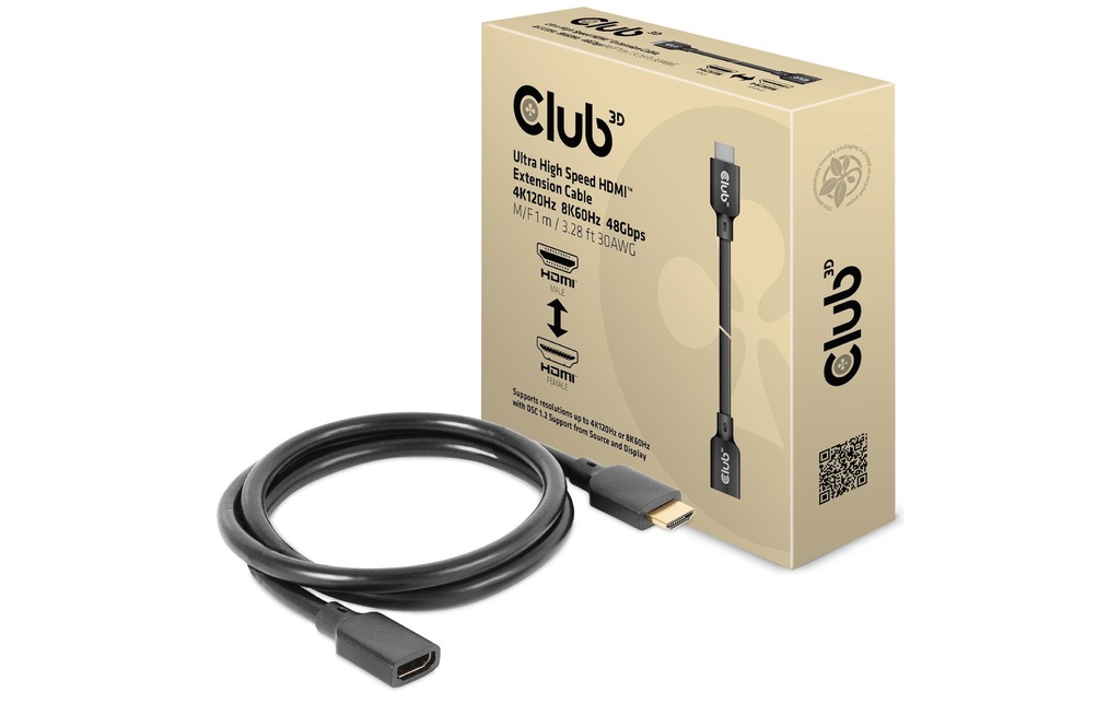 Club 3D Câble de prolongation CAC-1322 HDMI - HDMI, 1 m