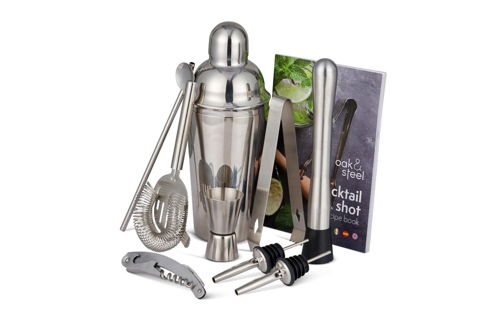 Oak & Steel Kits à cocktail 10 pièces 0.6 l, Argenté