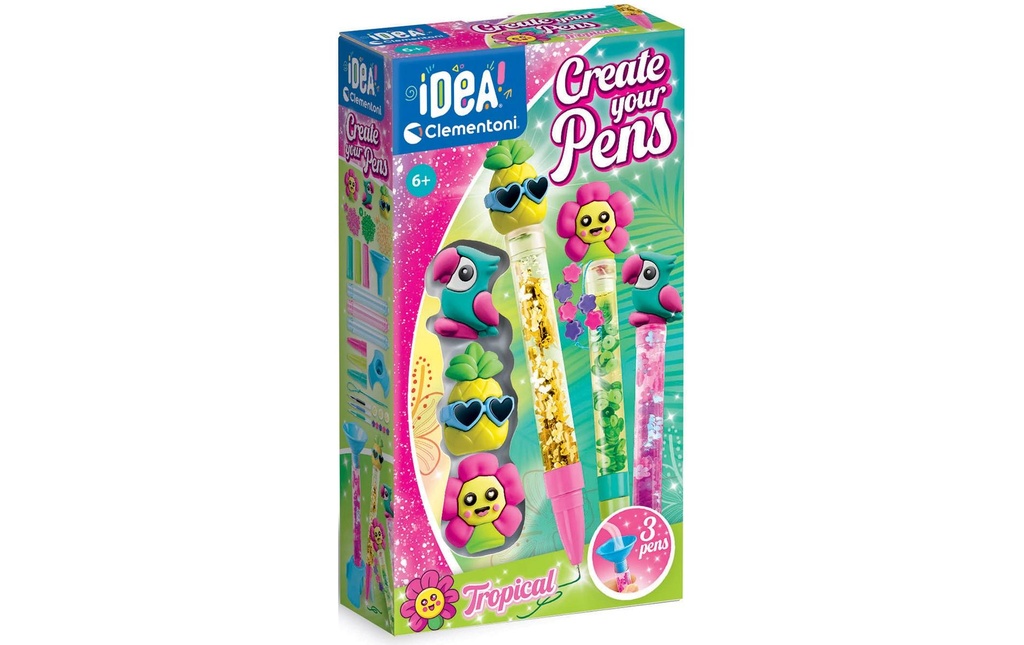 CLEMENTONI Set bricol.Créat.stylo Tropi