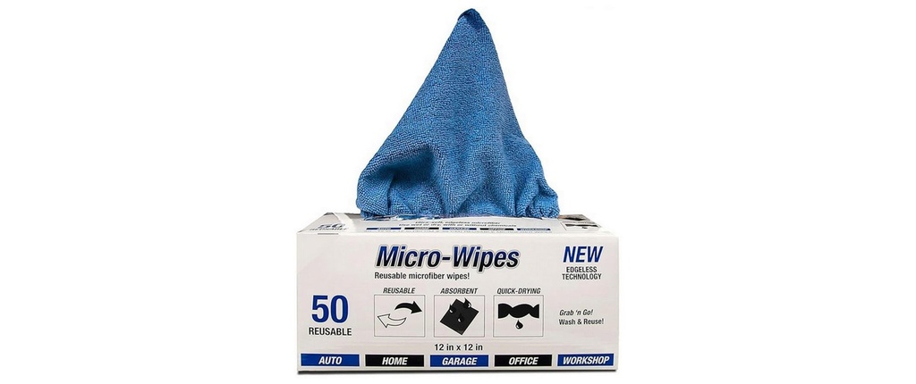 Haushaltsware Chiffon de nettoyage en microfibre Boîte, 50 Pièce/s, Bleu