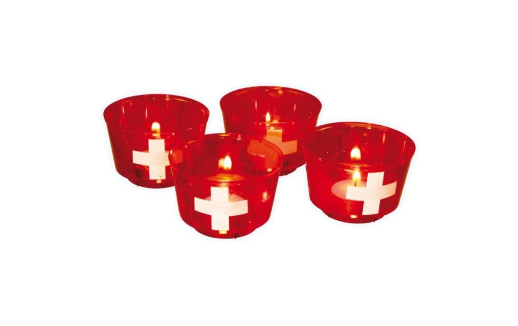 Haushaltsware Photophore Croix suisse 4 pièces