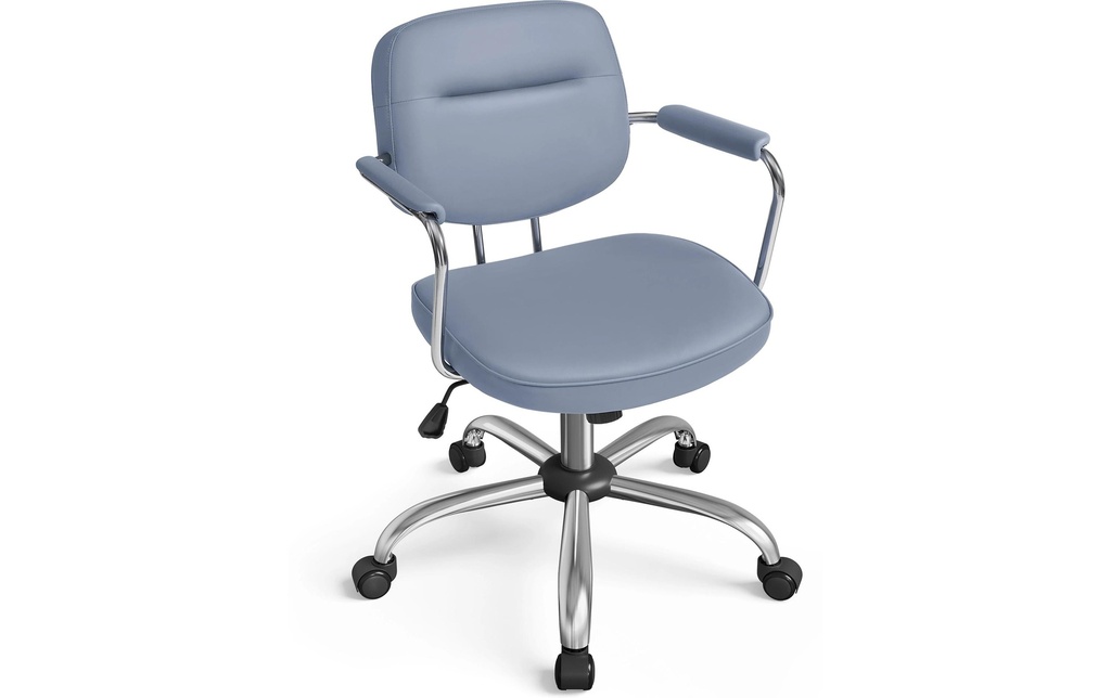 Songmics Chaise de bureau avec dossier rembourré et accoudoirs, Bleu