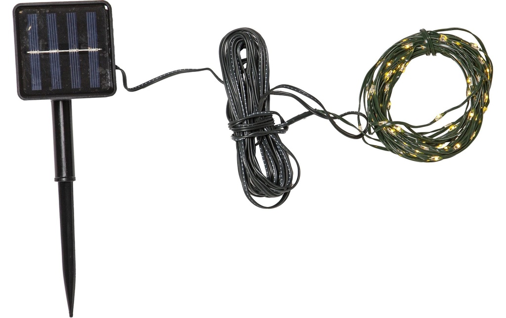 Star Trading Guirlande lumineuse Solar Dew Drop Micro, 100 LEDs, 740 cm, Vert