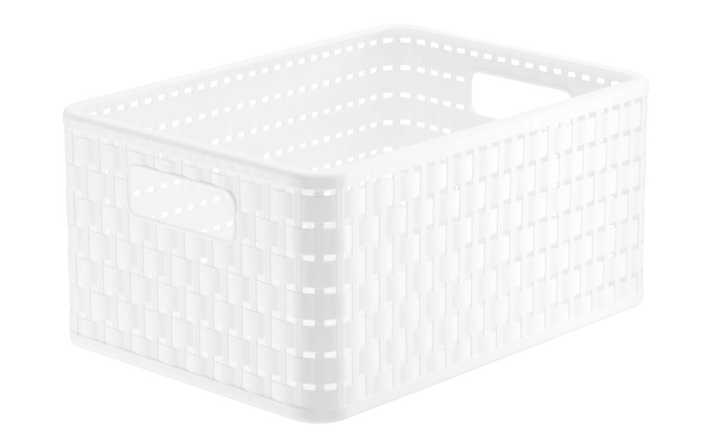 Rotho Panier de rangement Country 32.8 x 23.8 x 16 cm, Blanc