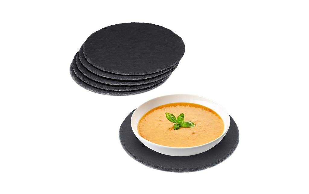 relaxdays Plateau de service Anthracite, 6 pièces
