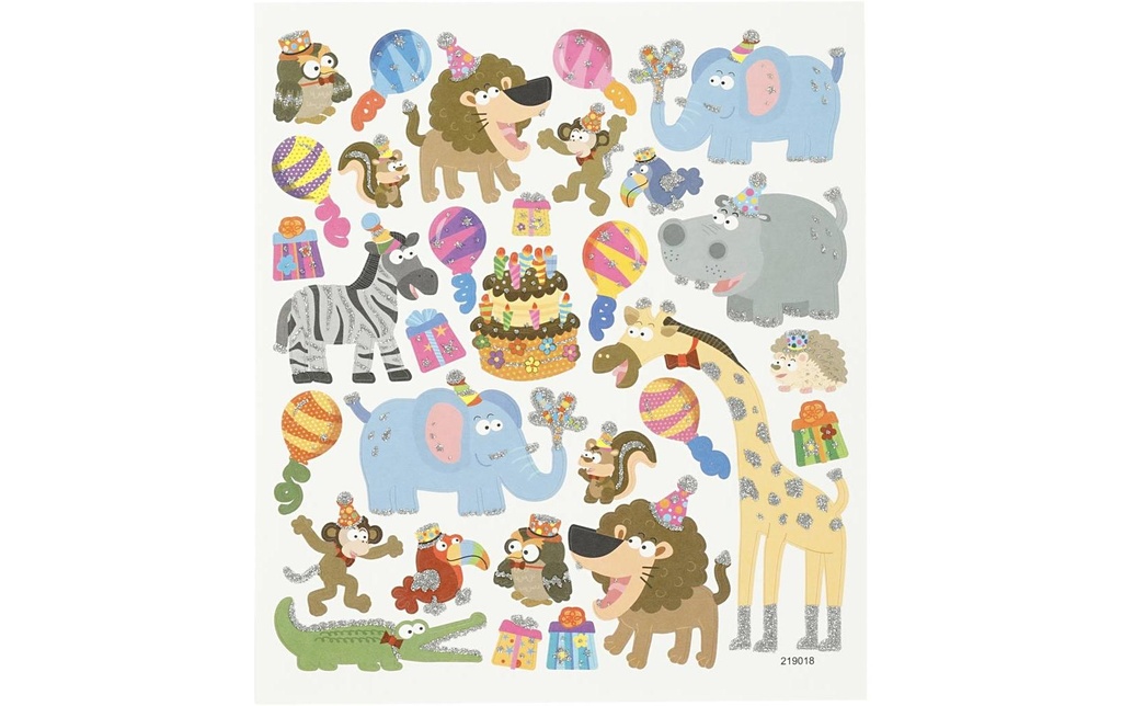 Creativ Company Autocollant à motif Anniversaire des animaux 1 feuille