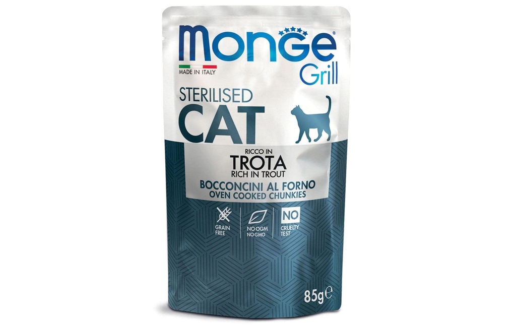 Monge Alimentation humide Grille la truite stérilisée, 85 g