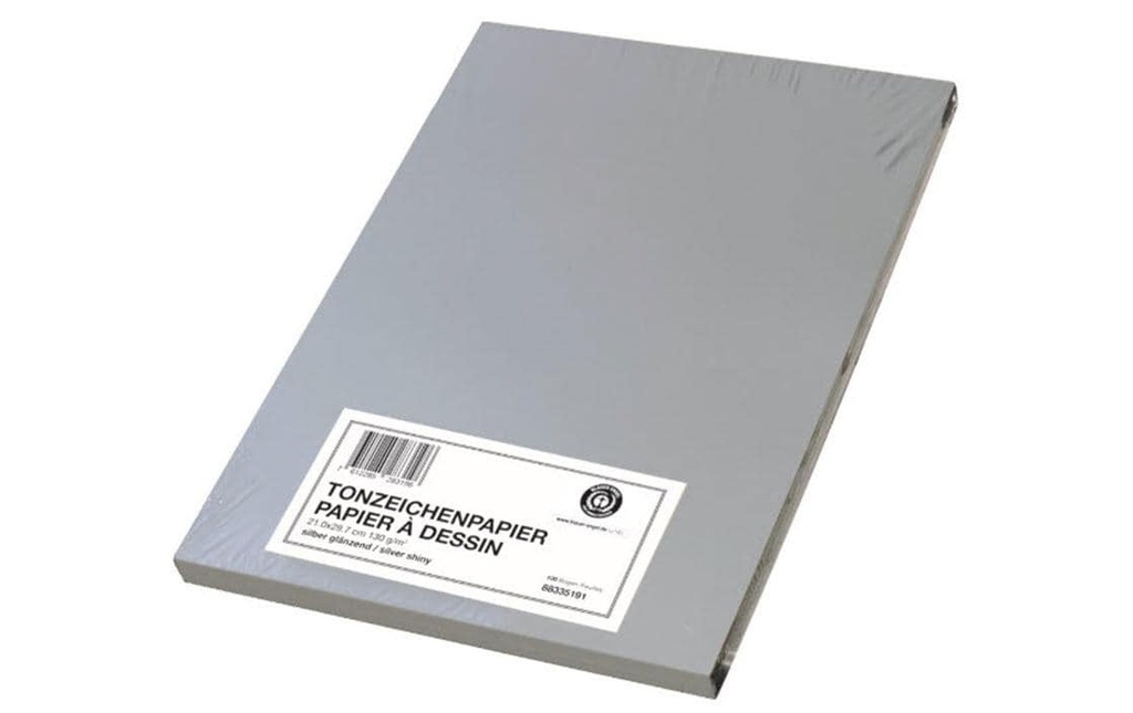 Papyrus Papier coloré A4, 130 g/m²,  100 Pièce/s, Argent