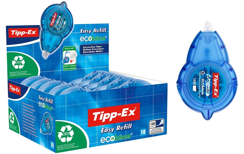 Tipp-Ex Roller de correction Easy Refill Ecolutions 5 mm, boîte de 10