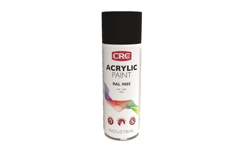 CRC Peinture en spray ACRYLIC PAINT 9005 Noir mat profond 400 ml