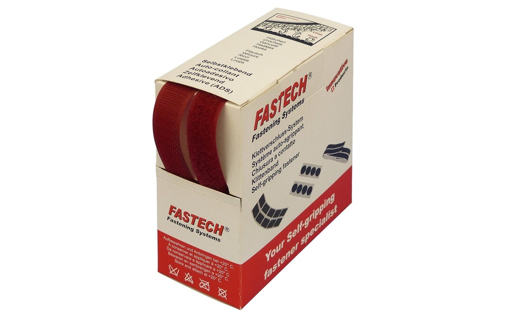FASTECH Boîte de bande auto-agrippante Bourgogne