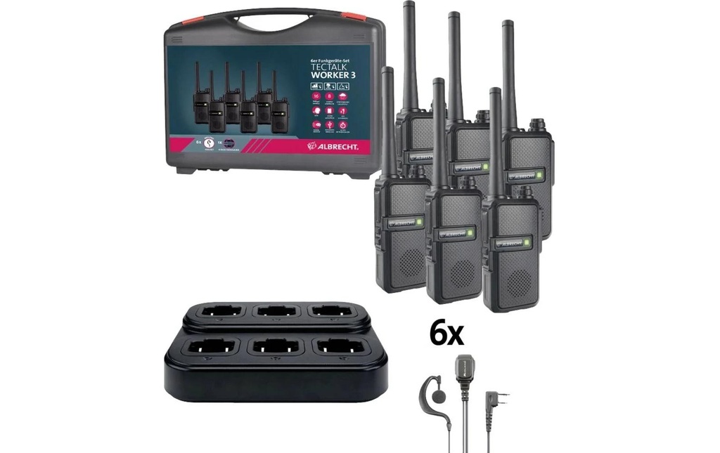 Albrecht Kits d’appareils radio Tectalk Worker 3 Lot de 6