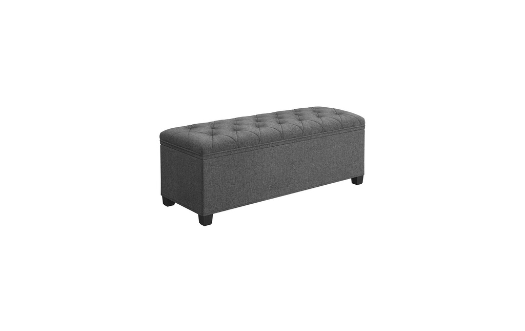 Songmics Coffre-siège Ottomane avec espace de rangement 110 x 40 cm, Gris