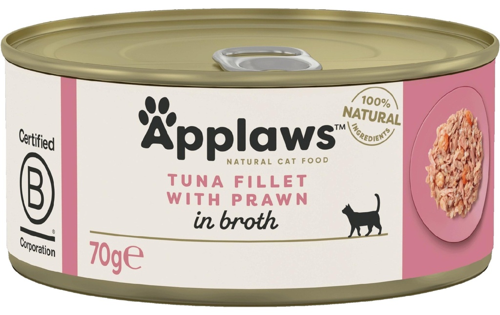 Applaws Alimentation humide Filet de thon et crevettes 156 g