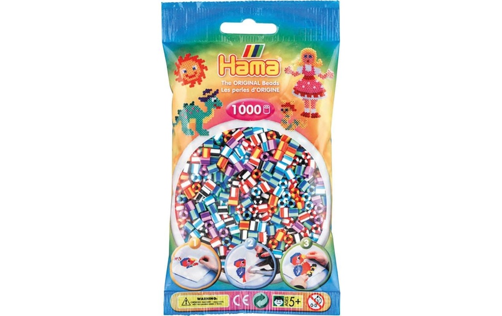 Hama Perles à repasser en six couleurs Multicolore