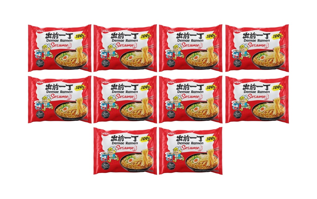 Nissin Food Soupe de nouilles au sésame Demae Ramen 10 x 100 g