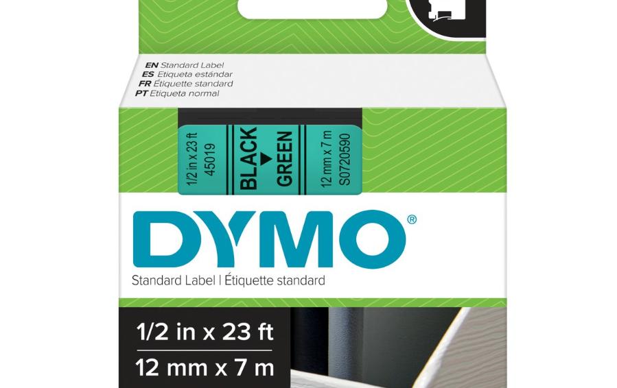 DYMO Dymo ruban D1 12mm vert/noir