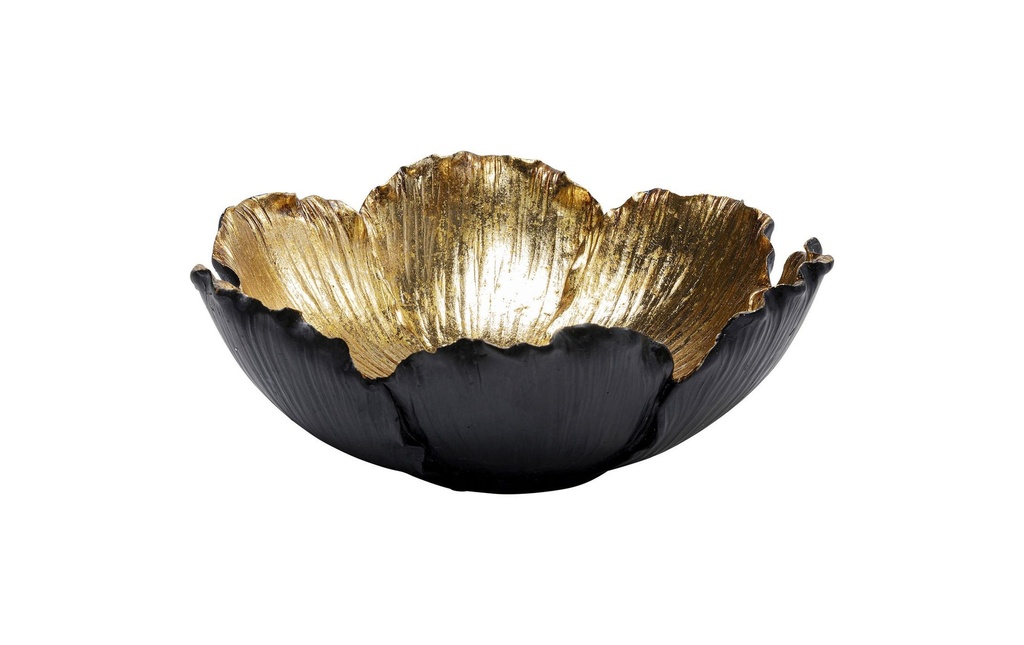 Kare Coupe déco Flower Bloom 25 cm, noir/or