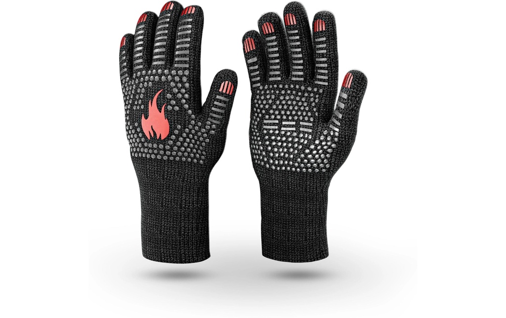 Gusskoenig Gants pour barbecue résistants à la chaleur Taille M Noir