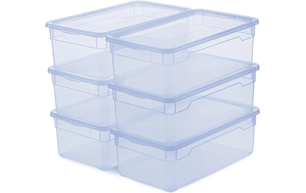 Rotho Boîte de rangement Clearbox 5 l, 6 pièces