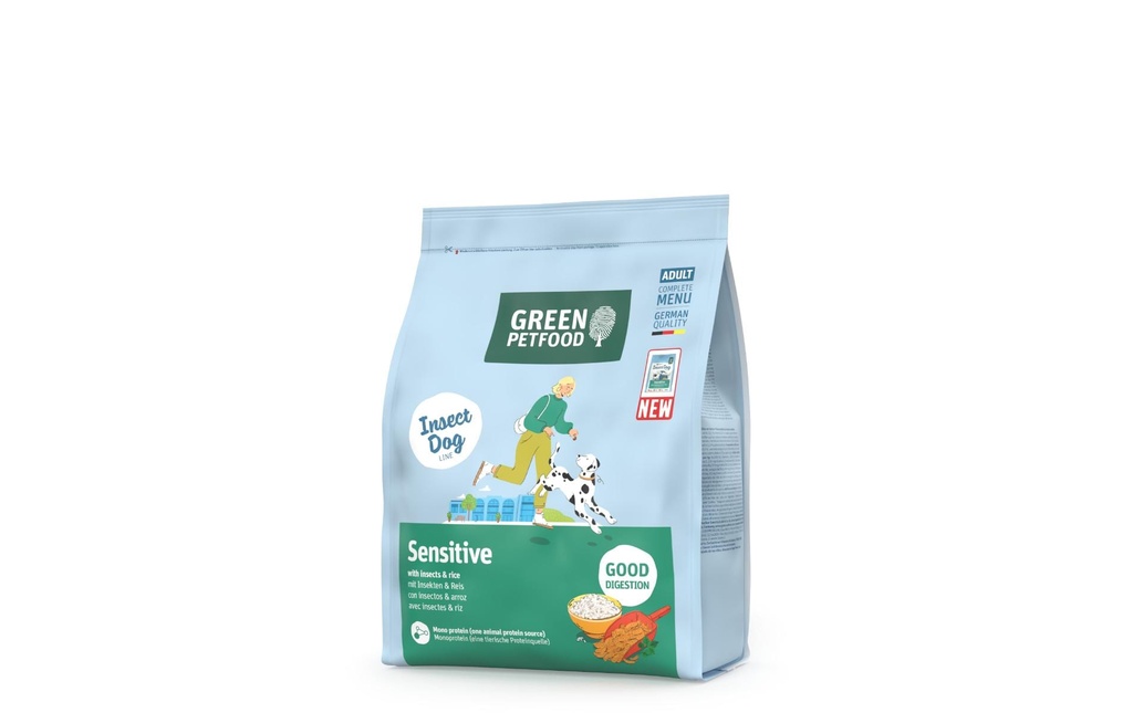 Green Petfood Alimentation sèche Sensible aux insectes et au riz 900 g