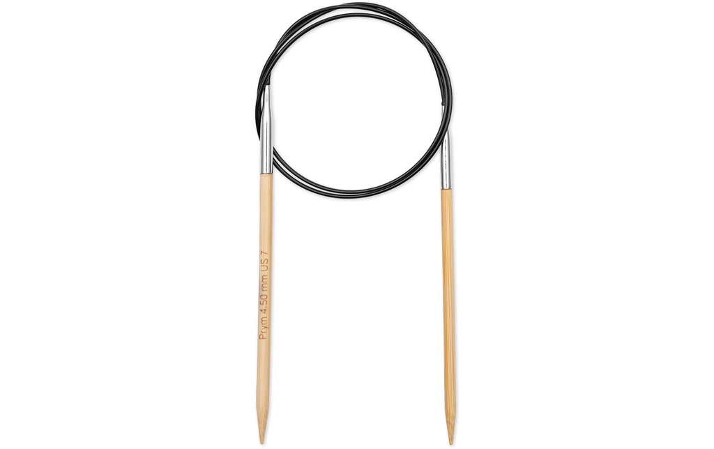Prym 1530 Aiguille à tricoter circulaire BAMBUS 4.50 mm, 80 cm