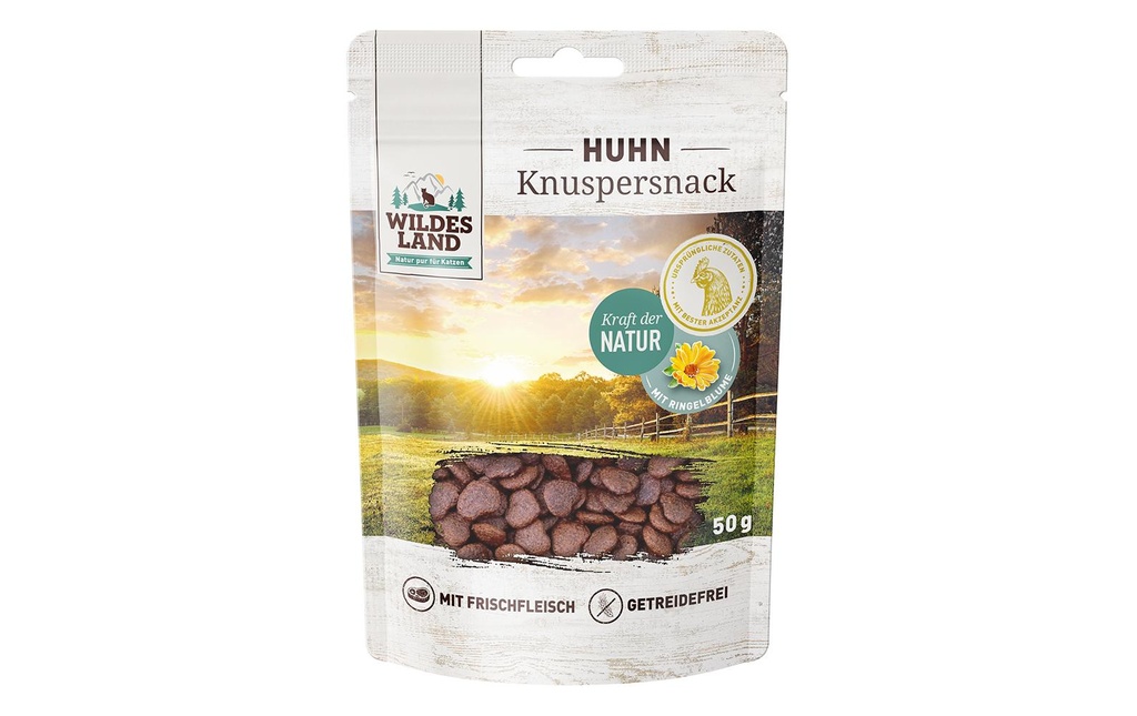 Wildes Land Collation pour chat Snack croustillant au poulet avec anneaux. 50 g