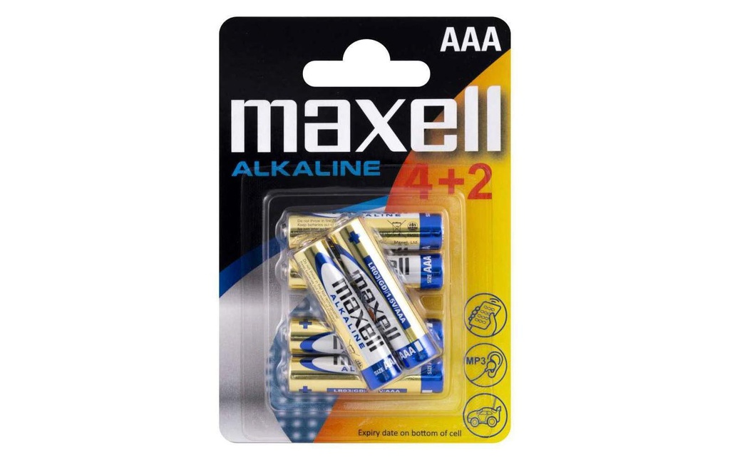 Maxell Europe LTD. Pile Alkaline AAA , 6 Pièce/s