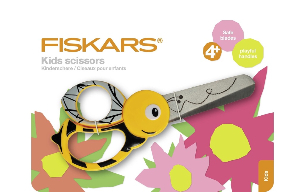 Fiskars Ciseaux pour enfants Abeille Inox
