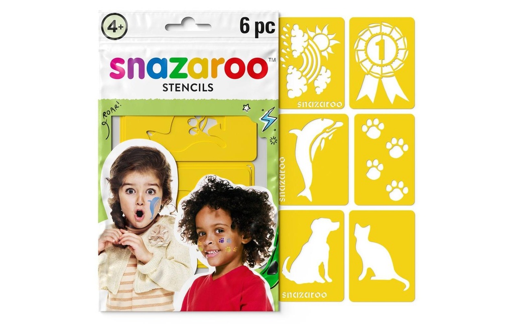 Snazaroo Accessoire Pochoirs Mélangé, 6 pièces