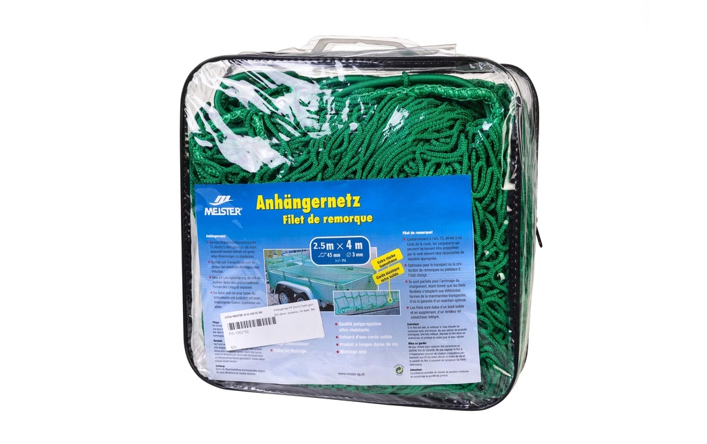 Meister Filet de remorque sans nœuds, Ø 3 mm / 2.5 x 4 m, vert