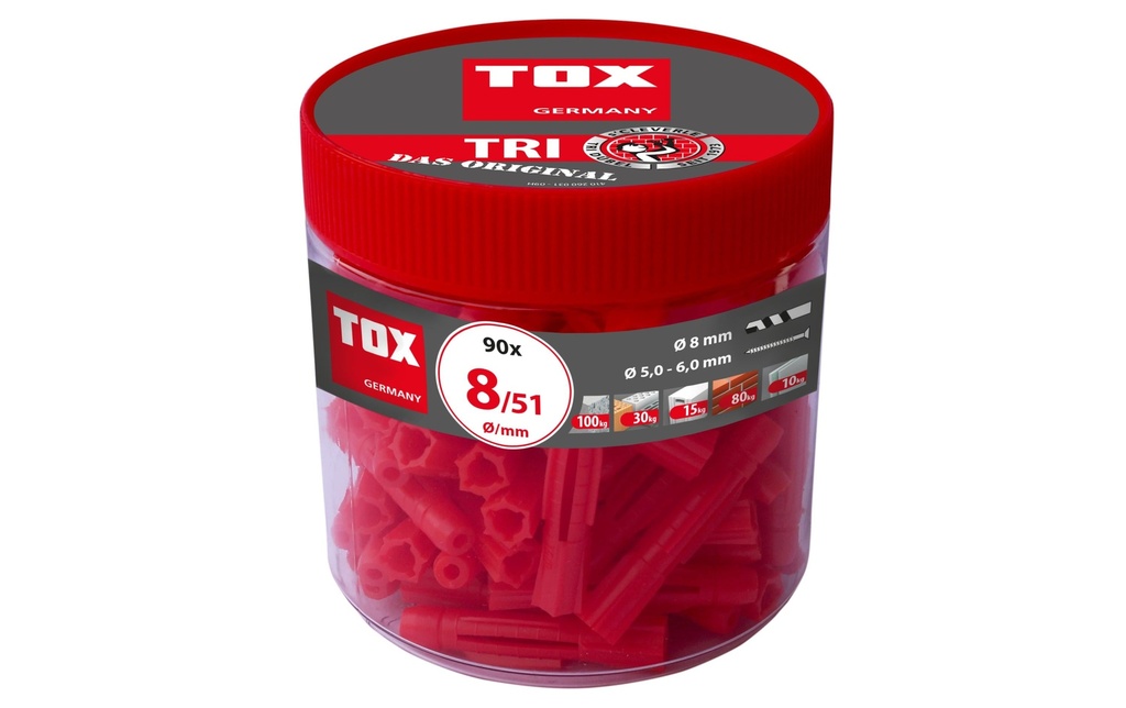 Tox-Dübel Chevilles à usage multiple Tri 8x51 mm peut à 90 Pièce/s