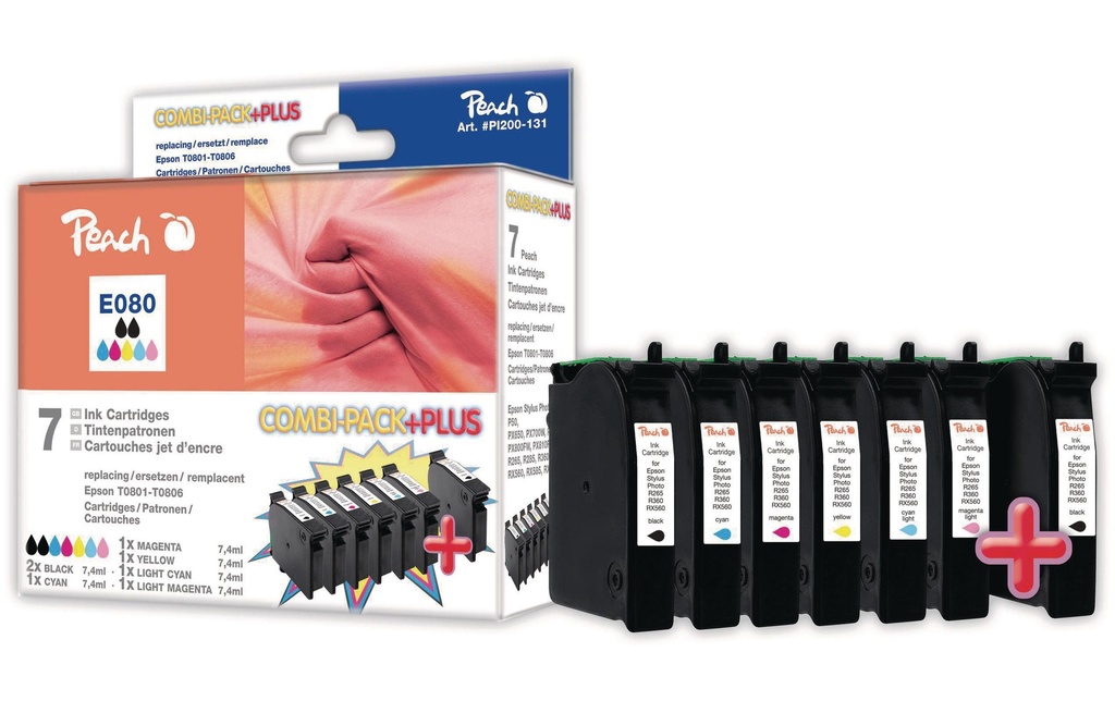 Peach Kits d’encre Epson T0807 C/M/Y/BK
