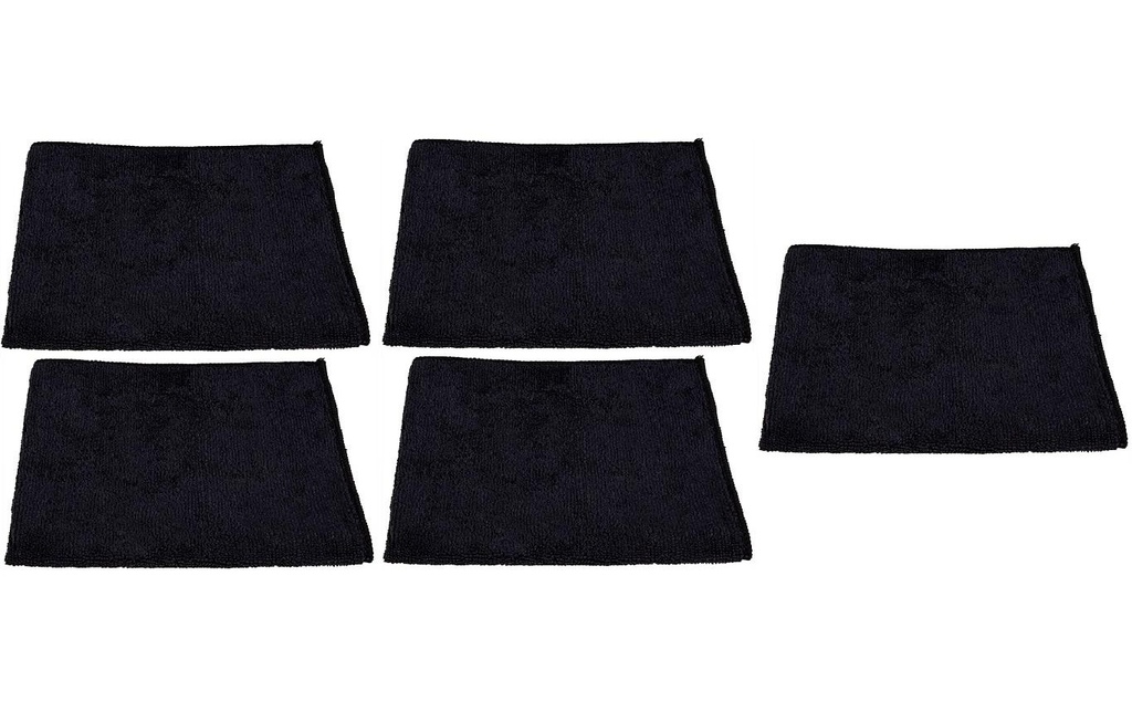 Edi Baur Chiffon de nettoyage en microfibre Black and White 5 Pièce/s, Noir