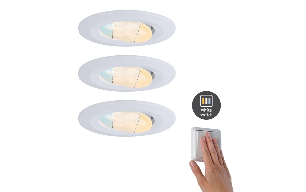Paulmann Spot encastré Set Calla HomeSpa, 3 x 5.5 W, 2700- 6500 K, blanc