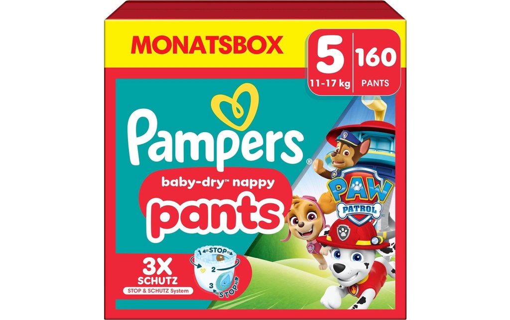 Pampers Couches Baby Dry Pants Paw Patrol Junior taille 5
