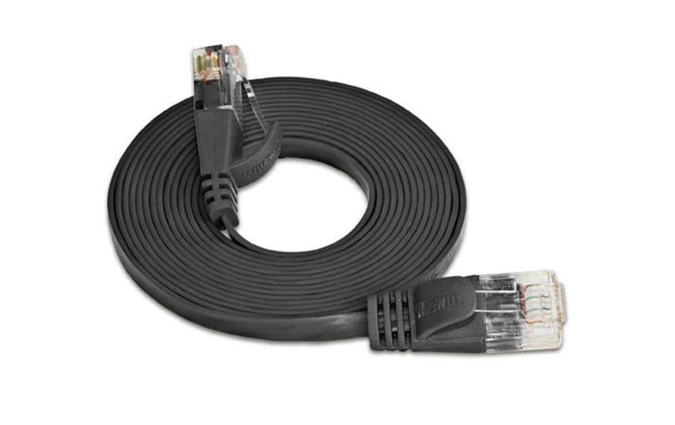 SLIM Câble patch slim RJ-45 - RJ-45, Cat 6, UTP, 0.25 m, Noir