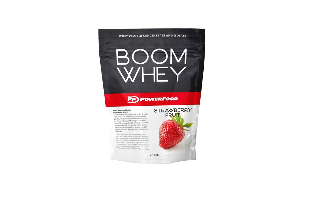 PowerFood Poudre One Boom Whey Fraise 1000 g