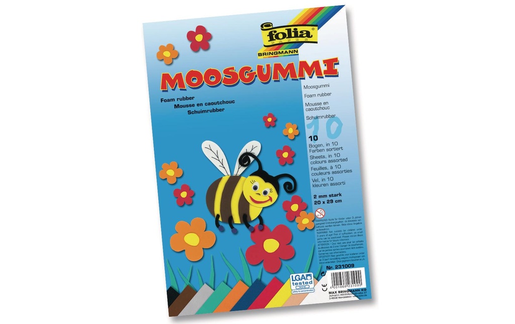 Folia Set de caoutchouc mousse 10 pièces, multicolore