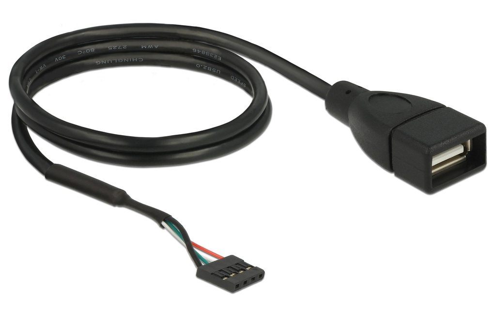 Delock Câble embase à broches USB2.0 60 cm  Prise pour poteau – Prise USB-A