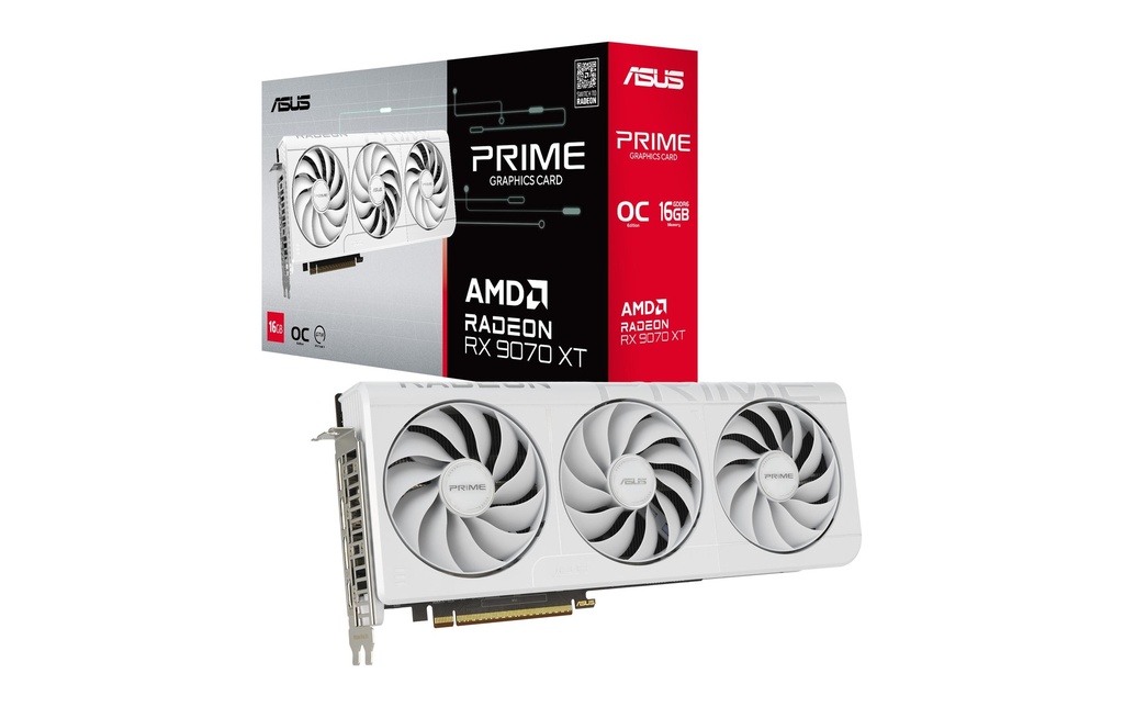 ASUS Carte graphique Prime Radeon RX 9070 XT OC Edition 16 GB Blanc